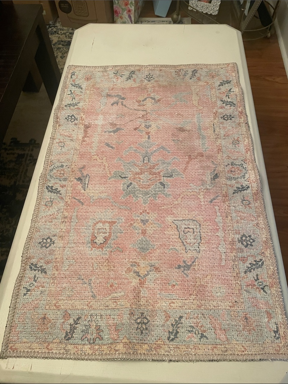 Pink Vintage-Style Decorative Door Mat